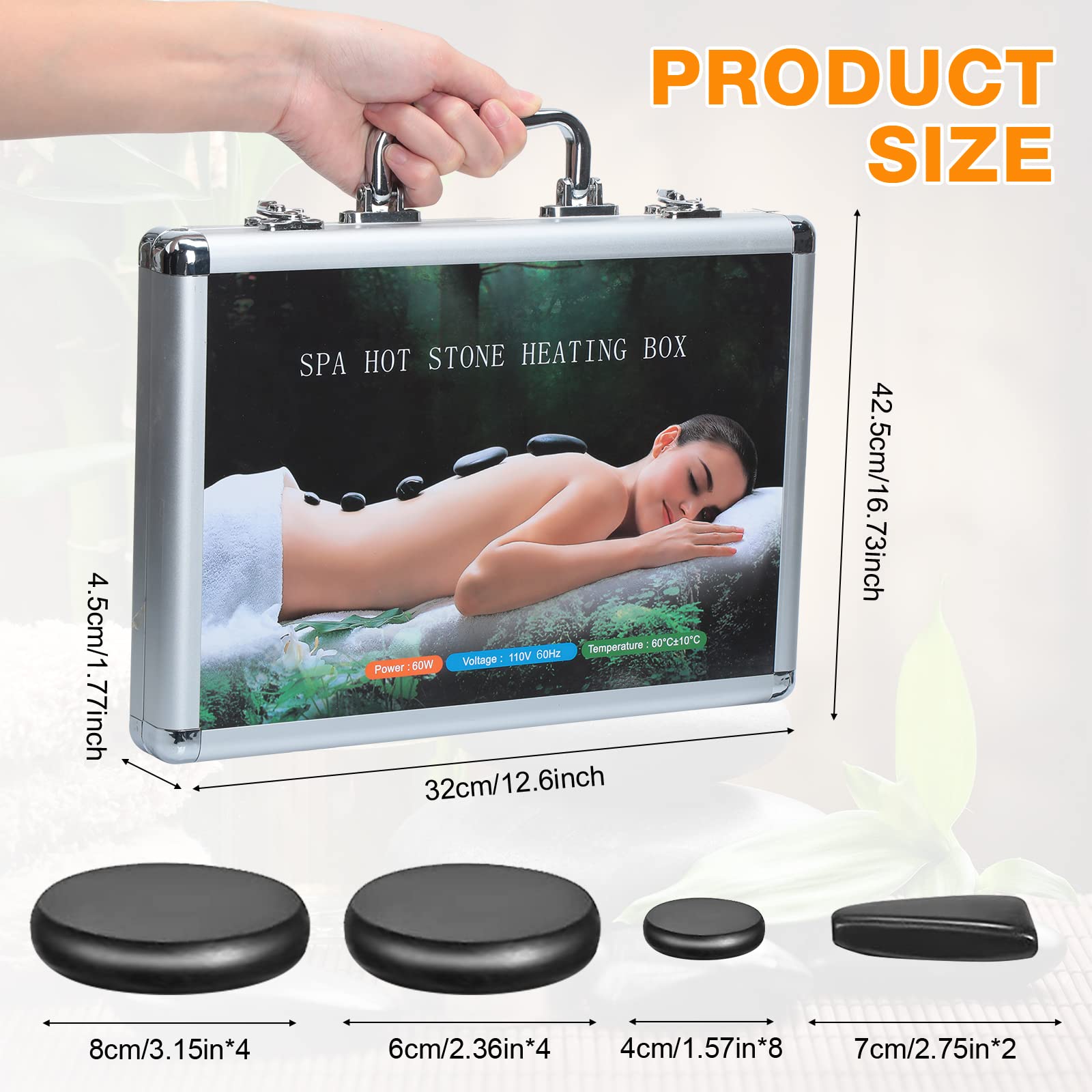 Amazon.co.jp: ホットストーン マッサージセット 18ピース ホット